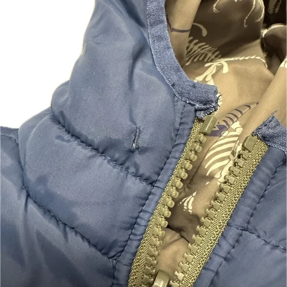 Hatley Reversible Dinosaur Skeleton Puffer Jacket | Size 2 🦖💚 - Picture 11 of 13